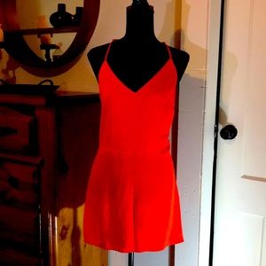 Silky orange romper